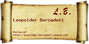 Leopolder Bernadett névjegykártya
